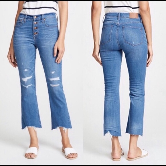 Madewell Denim - Madewell Cali Demi Boot Destructed Jeans - 32
